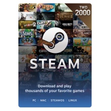 Steam 禮物卡 爭氣卡 錢包代碼 2000台幣 STEAM Wallet Code TWD